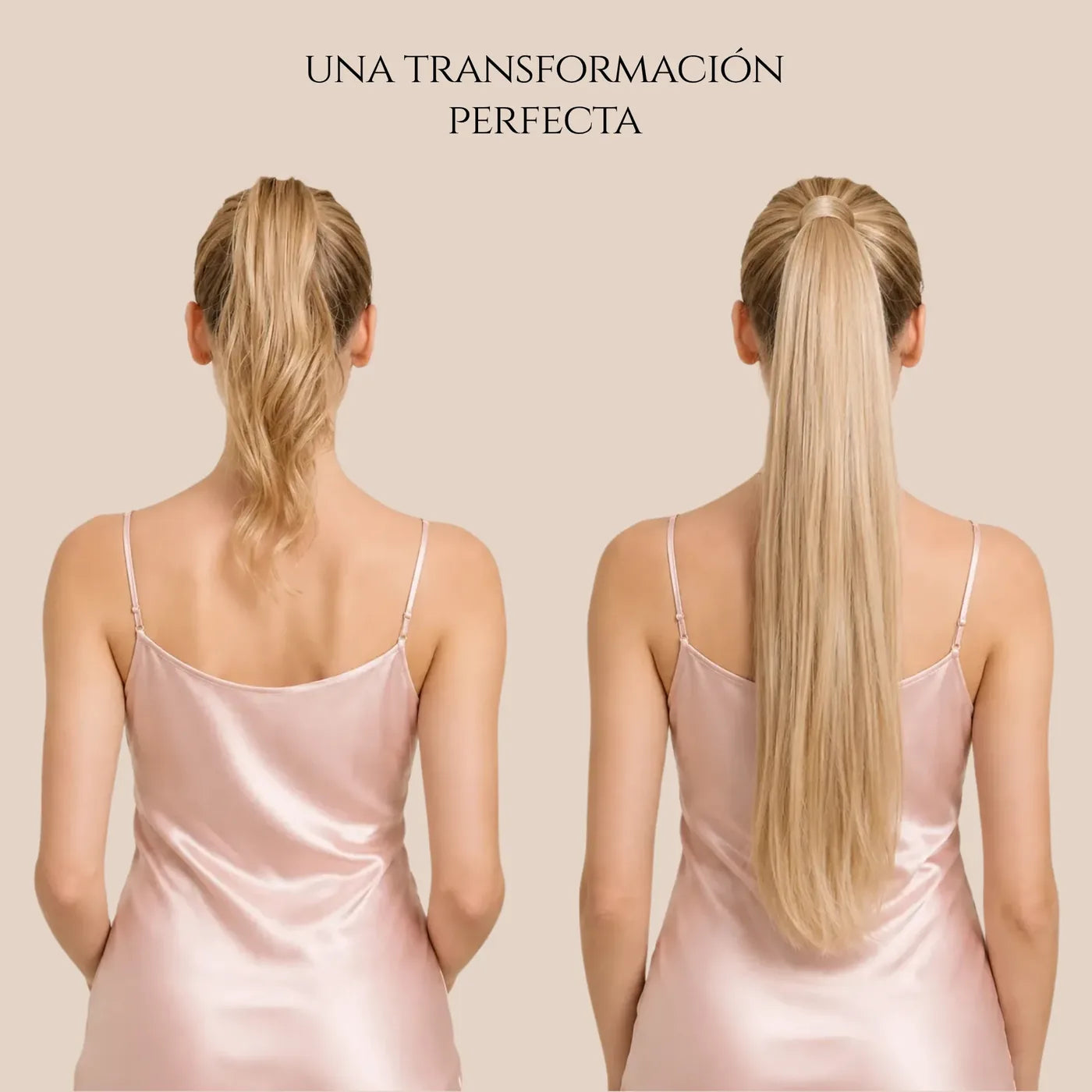 Una transformación perfecta: antes y después con coleta postiza