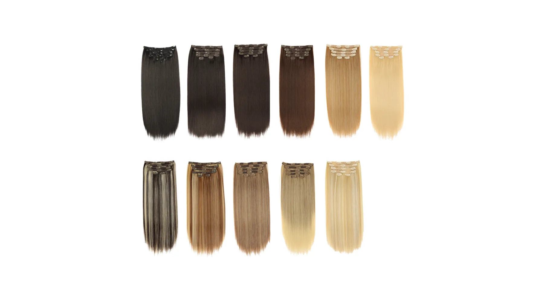Extensiones de clip en todos los tonos